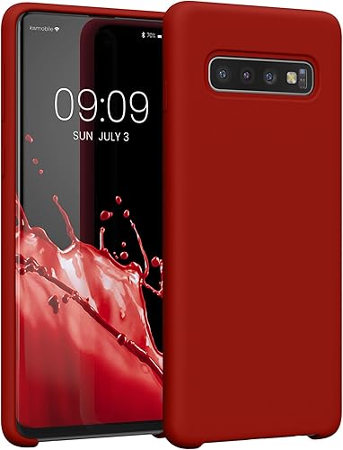 Miniatura 25 de kwmobile Funda Compatible con Samsung Galaxy S22 - Funda de teléfono de silicona TPU con acabado suave - Rojo Ruibarbo Piedra antigua,Azul