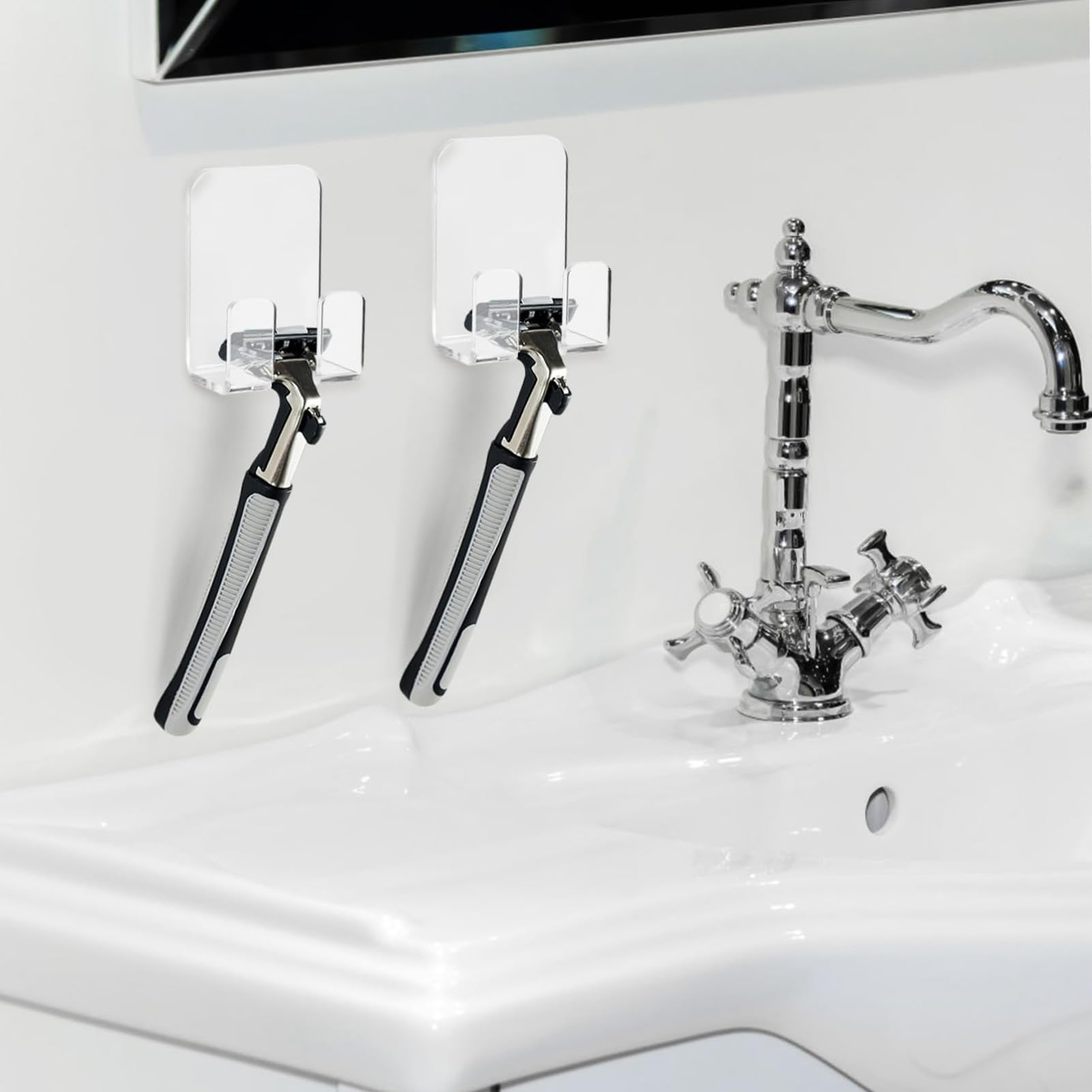 Ganchos resistentes, gancho adhesivo acrílico para colgar en la pared, ganchos extraíbles de acrílico transparente, para ducha, cocina, dormitorio, habitación de los niños, baño (1 unidad)