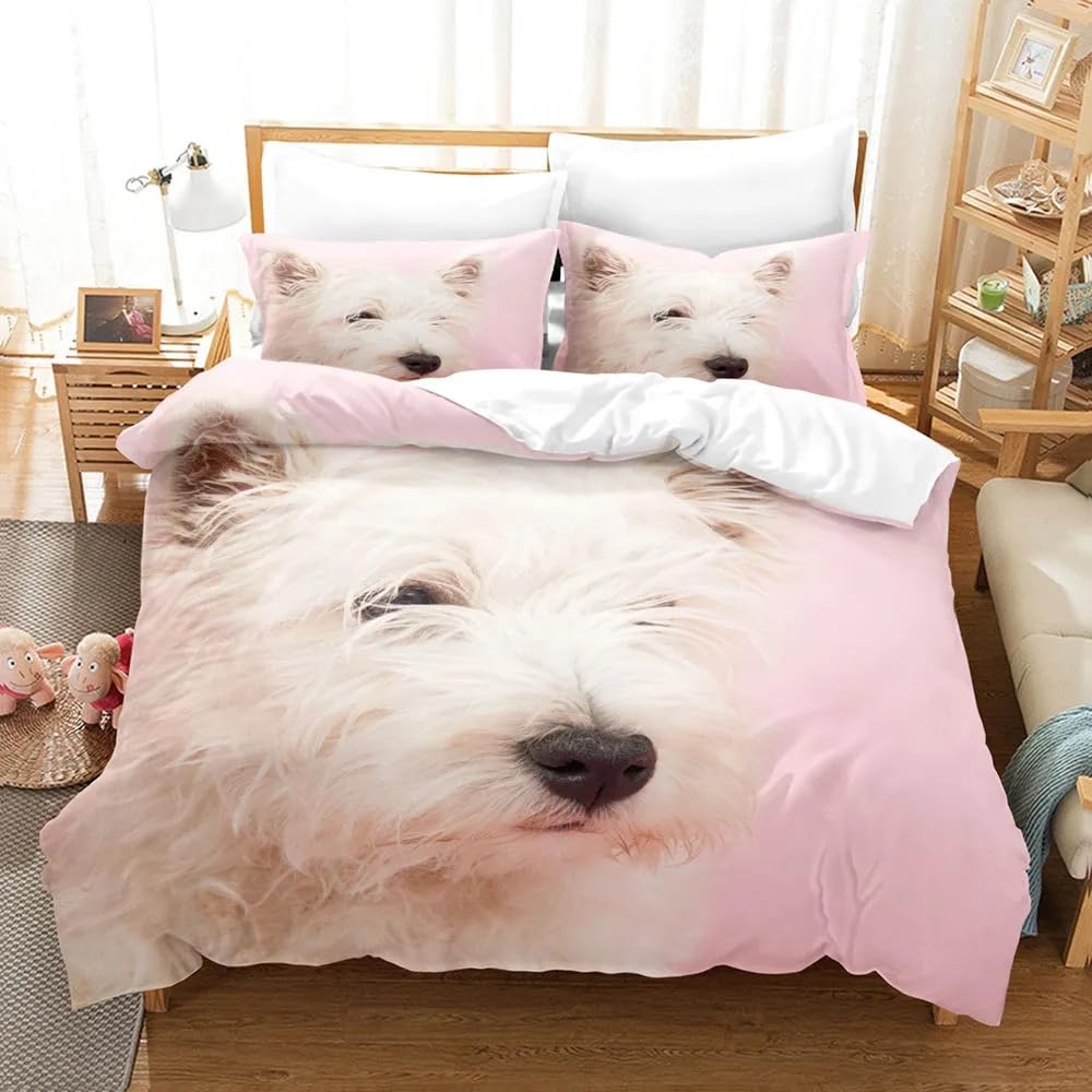 Housse de couette chien zippée finie la couette qui glisse du lit AQ-11