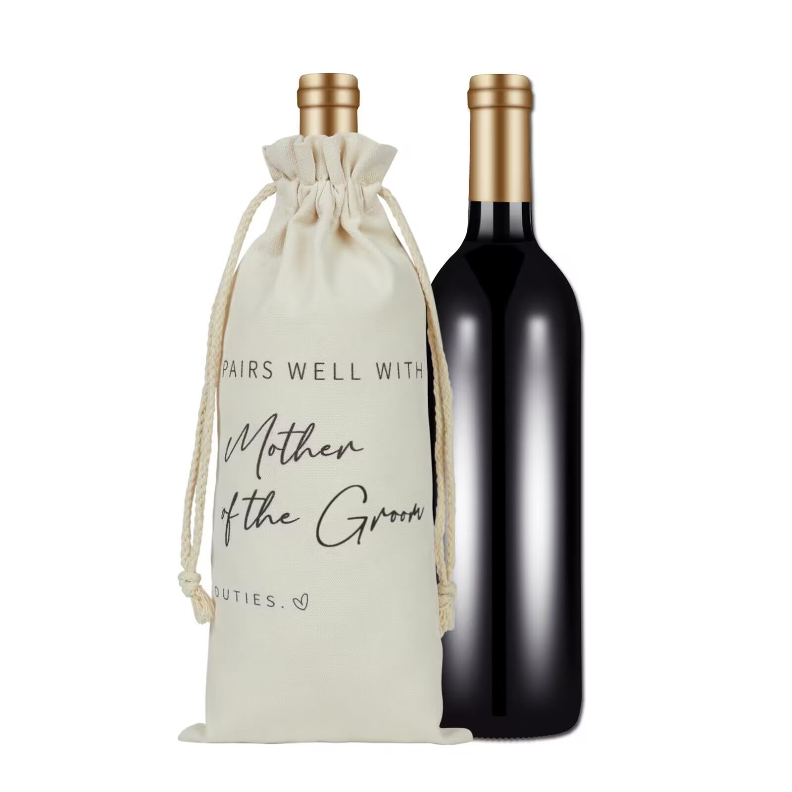 RF&CM Pairs Well with Mother of The Groom Duties, Mother of The Groom Gift, Mother of Groom Gift, Bridesmaid Duties, Mother of The Groom Thank You,Wine Bottle Gift Bags