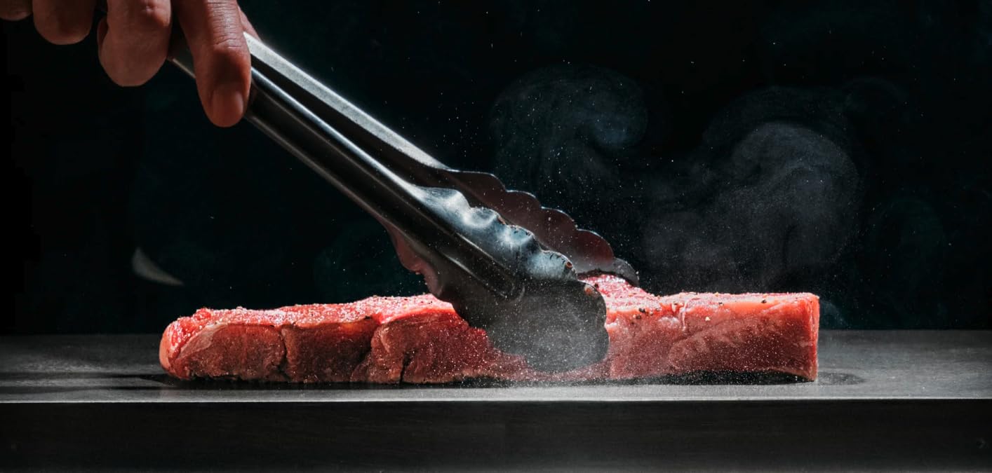 BALMUDA The Teppanyaki | Electric Griddle | 15” W x 9.6” D Cooking Surface | 6.6mm Thick Plate | Precise Temperature Control (320°F–430°F) | 360 Design | Perfect for Steak, Okonomiyaki, Crepes, & More