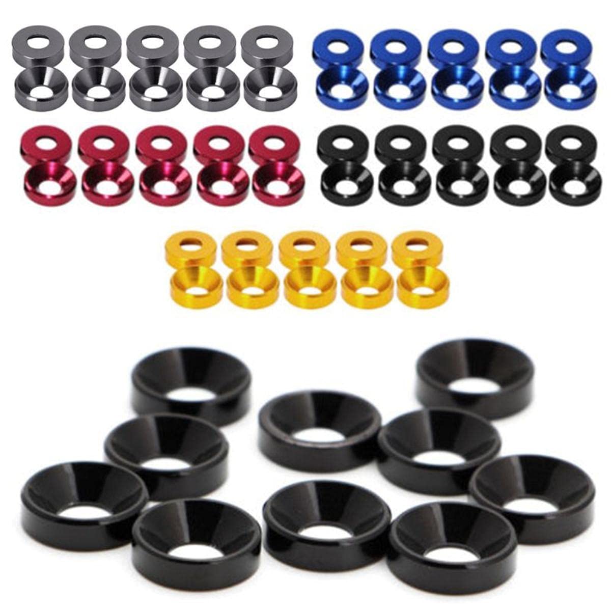 M5 Aluminum Legierung Unterlegscheiben Washers für Flacher Senkkopf Schrauben eB