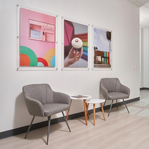 Miniatura 3 de Wexel Art - Marco flotante de acrílico transparente con doble panel de 12 x 10" para fotos de 5 x 7"