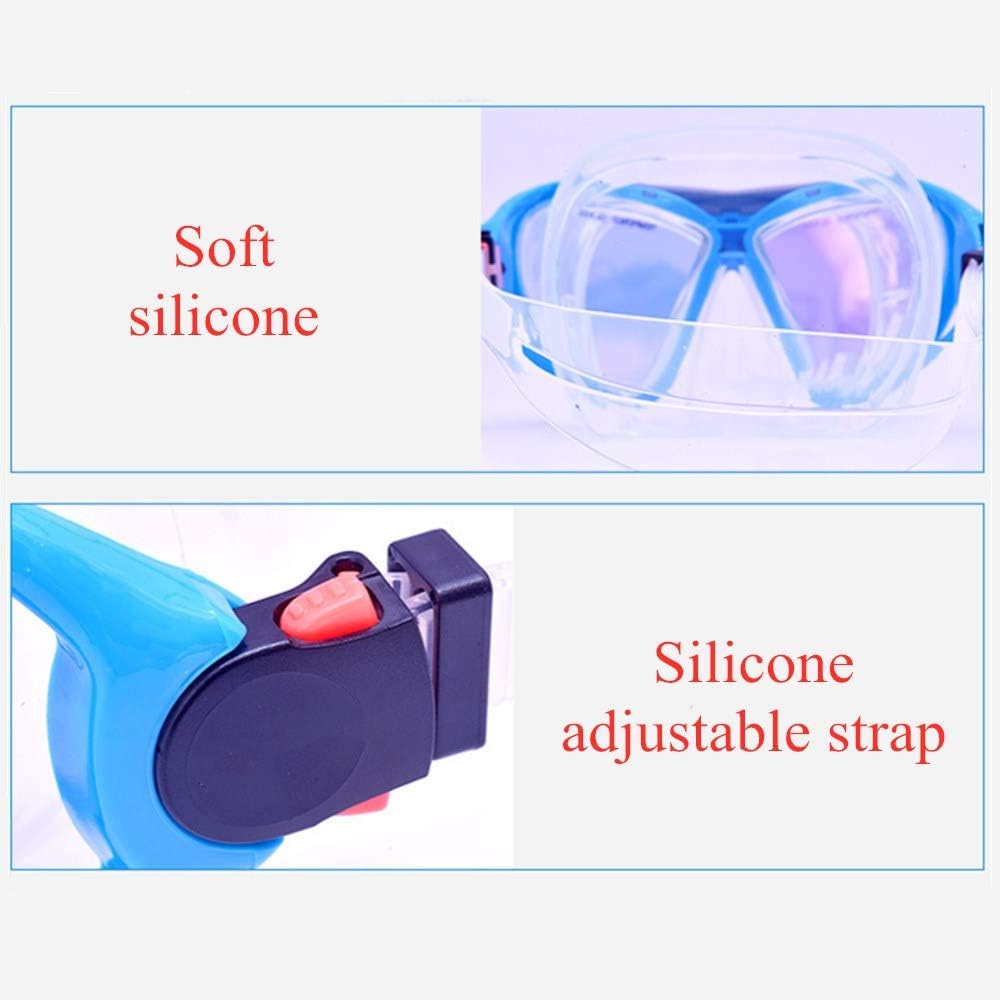 Snorkeling Suit Anti-Fogging Tempered Glass Snorkeling Mask High-Definition Tempered Lens Silicone Goggles Adult Snorkeling Swimming and Diving