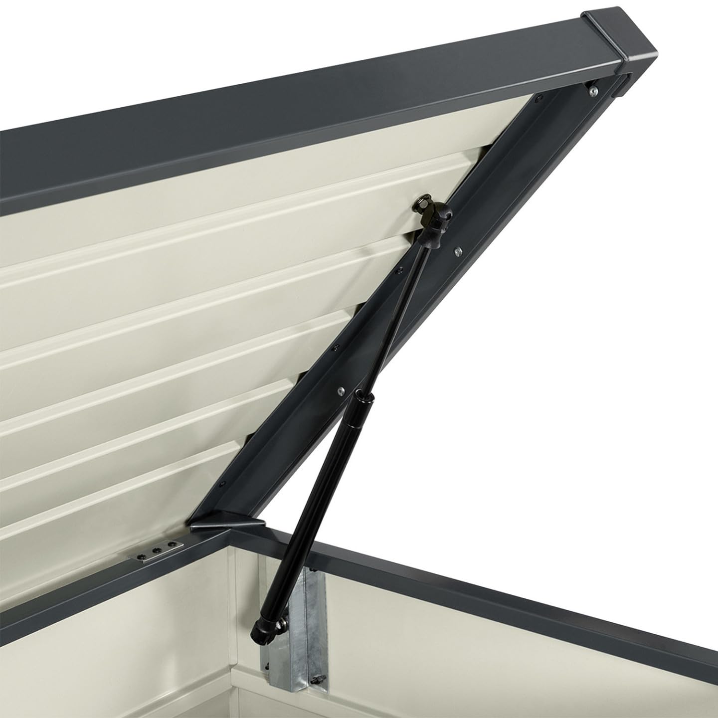 Coffre de rangement métal verrouillable gris anthracite 810L pour jardin