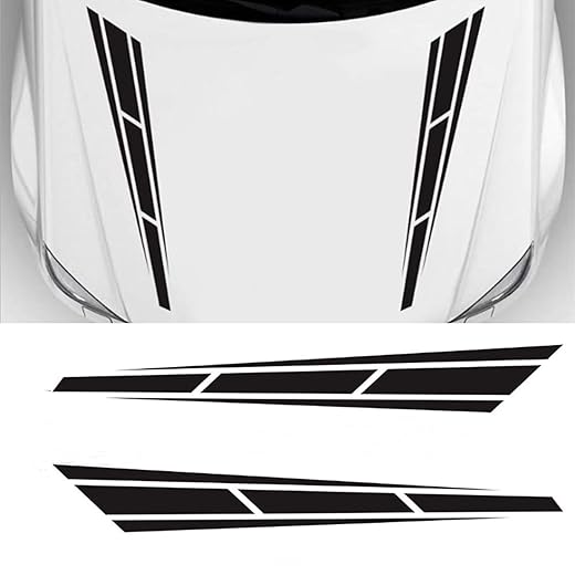 LANZMYAN Universal Hood Decal Sticker DBS001 Car Hood Racing Body Side Vinyl Modified Stripe Decal Decoration Black