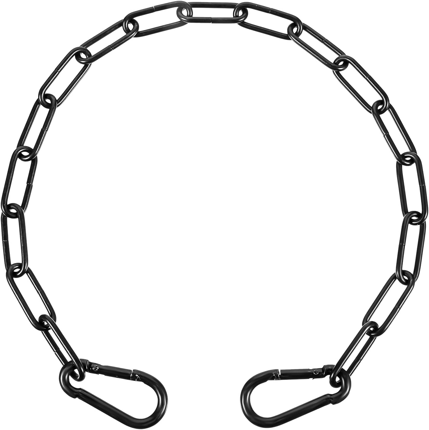 Adjustable Metal Gate Chain Lock with Carabiners, 20'' Durable Outdoor Fence Latch Door Chain Lock for Pet Cages Dog Kennels Barns Livestock Enclosures
