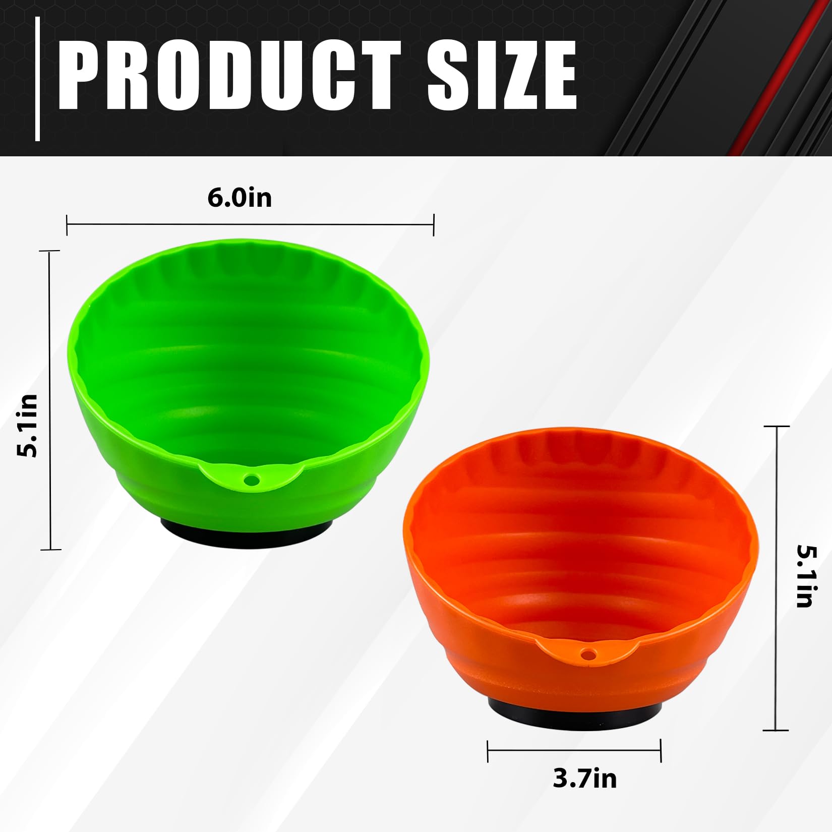 OEMTOOLS 25115 Green Magnetic Nut Cups, 2 Pack, Each Curved Magnetic Parts Tray Holds Up to 5 Pounds, Attaches To Metal Surfaces, Multi-Use Nuts And Bolts Organizer Set Made From Durable ABS OEMTOOLS 25115 Green Magnetic Nut Cups, 2 Pack, Each Curved Magnetic Parts Tray Holds Up to 5 Pounds, Attaches To Metal Surfaces, Multi-Use Nuts And Bolts Organizer Set Made From Durable ABS