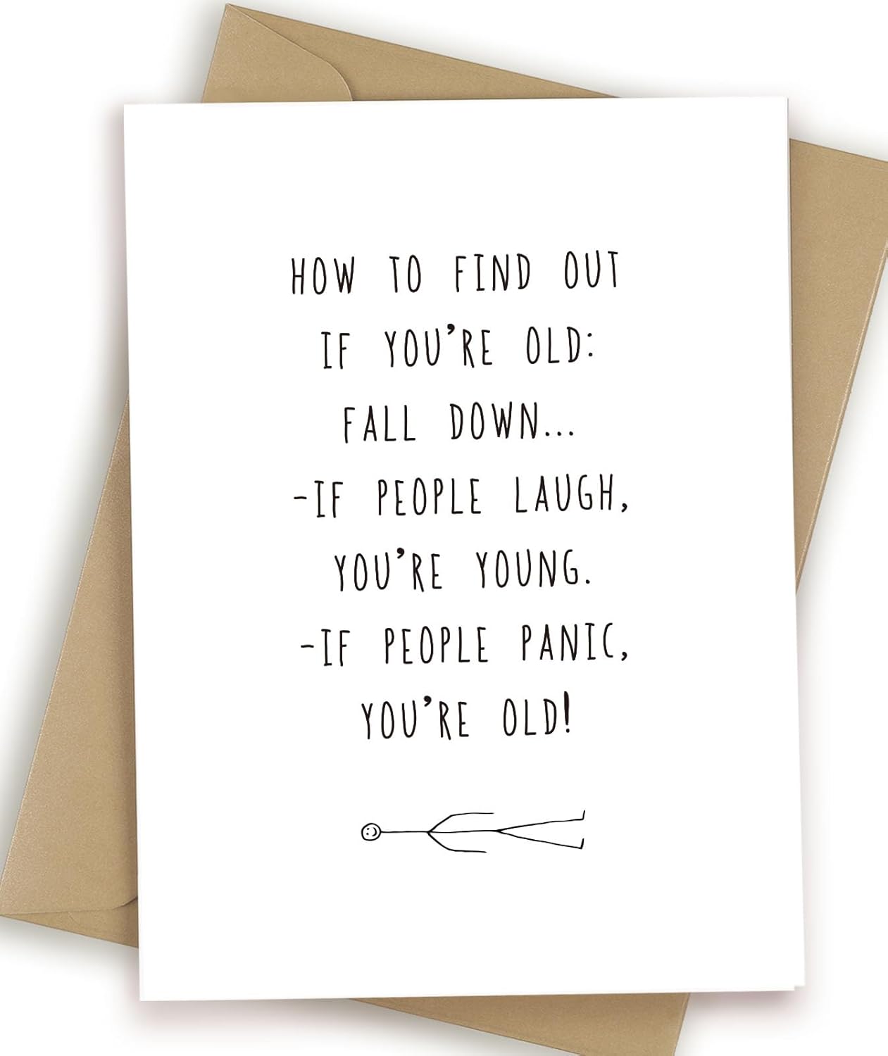 Funny Birthday Card for Mom Dad, Humorous Birthday Card for Old Men Husband Boyfriend Him Her Women, How To Find Out If You’re Old Fall Down