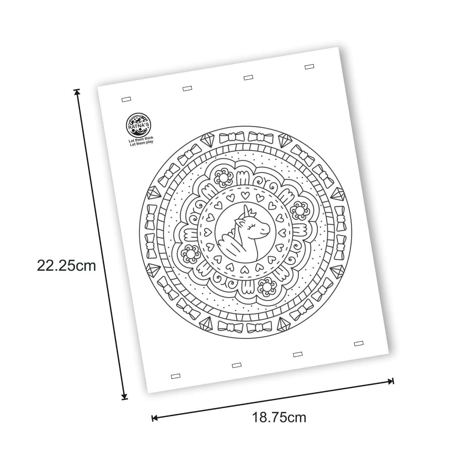 Ratna's Mandala Art Unicorn Junior Colouring Kit - 12 Sheets with 12 Sketch Pens Inside - Creative Coloring Fun for Kids & All Ages 1