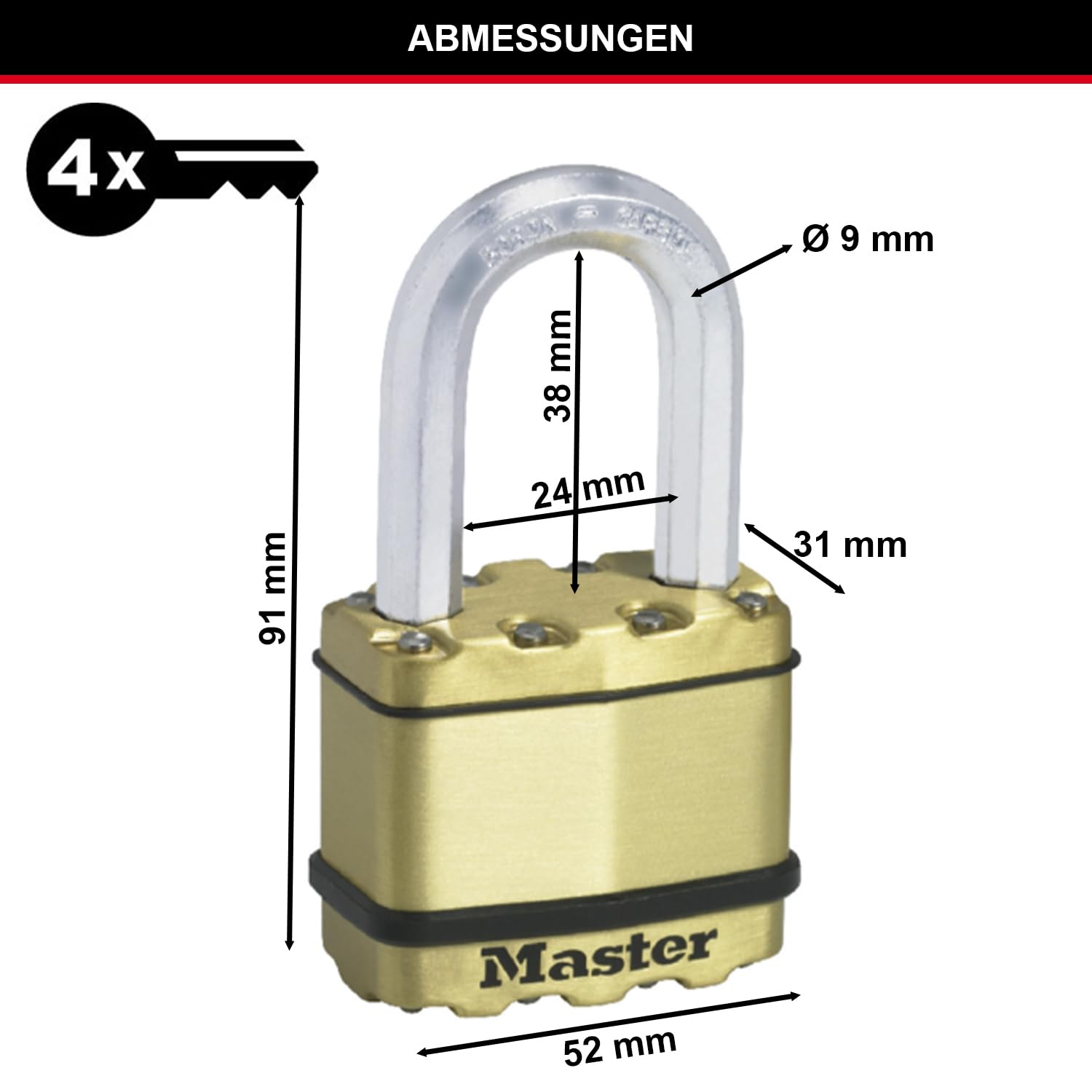 Master Lock M5BEURTLF - Excell Vorhängeschloss