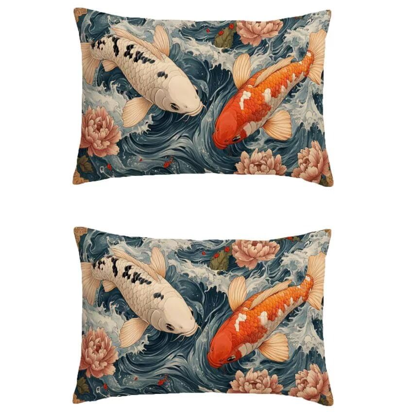 Housse coussin exterieur poisson imperméable pour embellir votre salon de jardin en automne
