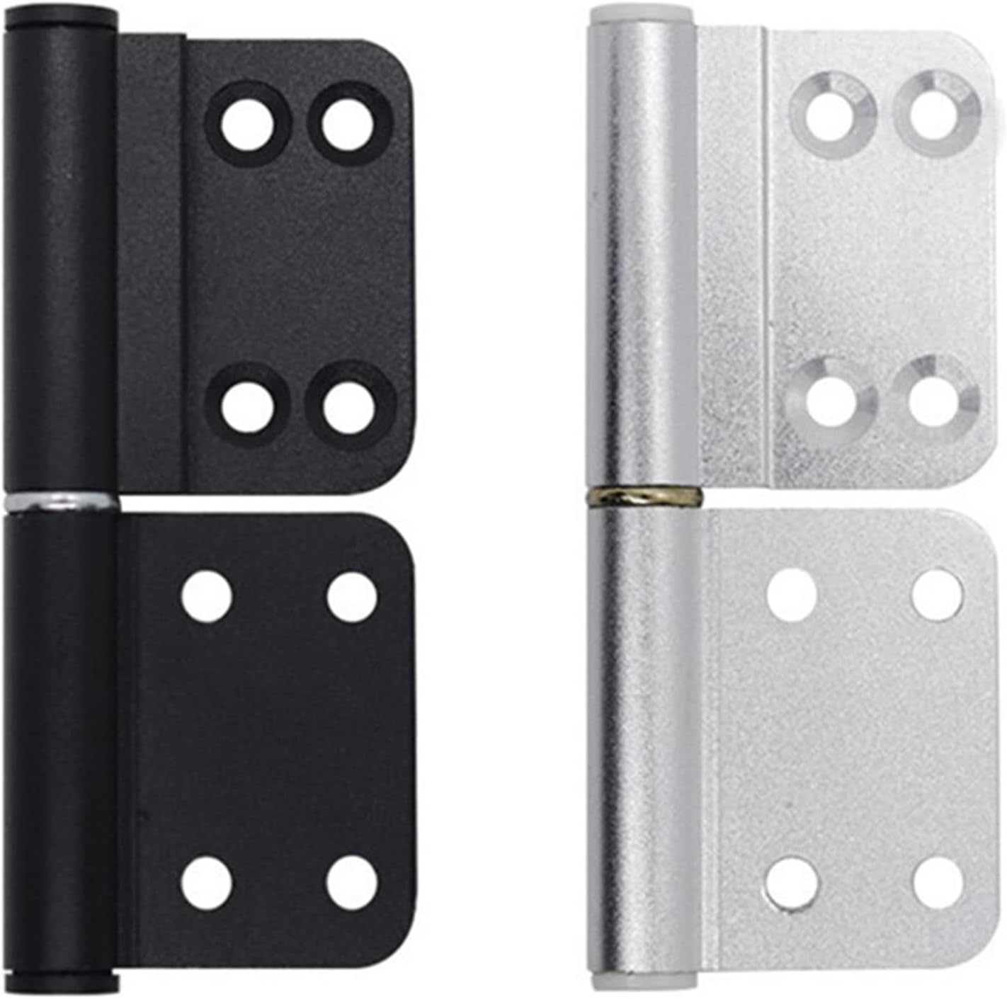 Butt Hinges,Door Hinge,Latch Hasps,2PCS Toilet Door Hinges Aluminum Alloy Wardrobe Cabinet Door Bearing Industrial Box Adjustable Damping Hinge Furniture Hardware (Color : Sand Silver)