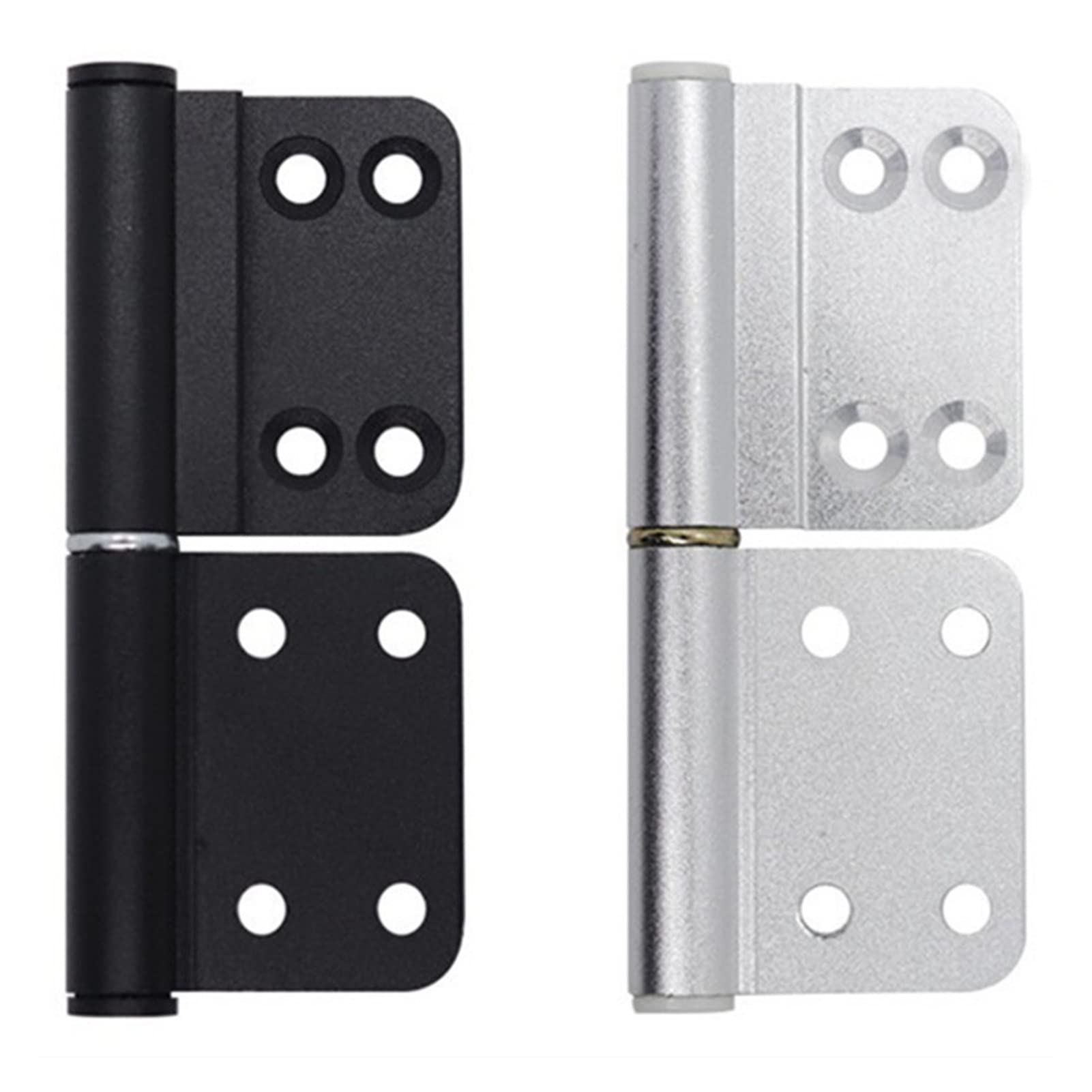 Bisagras 2 uds bisagras for puerta de baño aleación de aluminio armario puerta rodamiento caja Industrial bisagra de amortiguación ajustable herrajes for muebles (Color : Sand Silver)