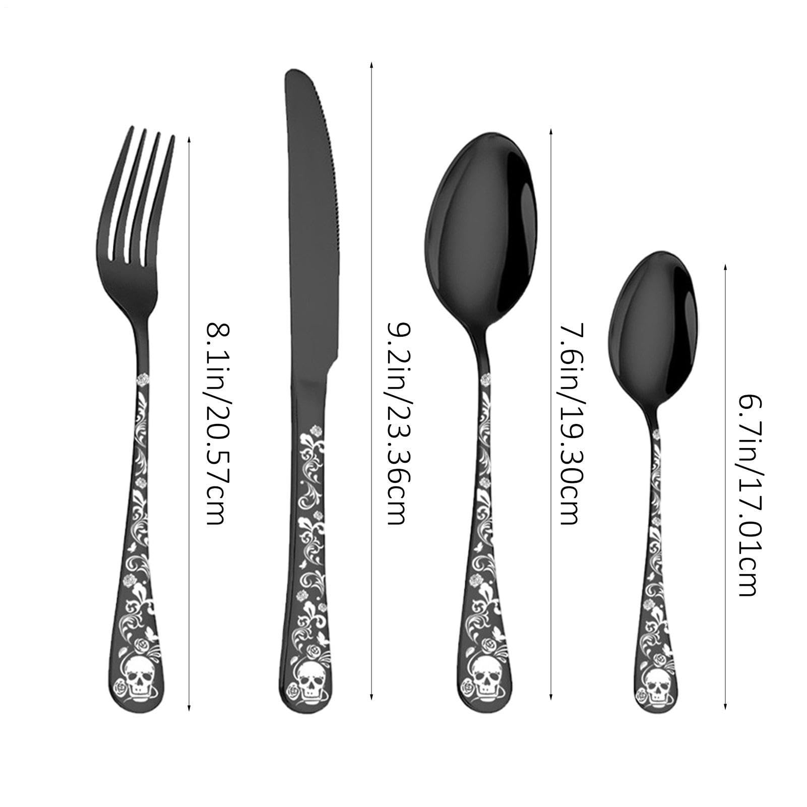 Besteckset aus Edelstahl, Besteckset aus Edelstahl 24-teiliges Besteck mit | Tragbare Küchengabeln und -löffel, Besteck für das Essen in der heimischen Küche, beim Camping