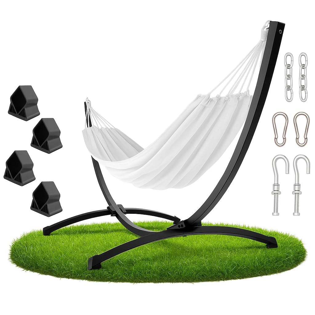 ZOLTA Hängemattengestell Für Garten und Balkon - Hängematte Outdoor Gestell - Gestell für hängematte 2 Personen - Maximale Belastung 220 kg - Stahl - Schwarz