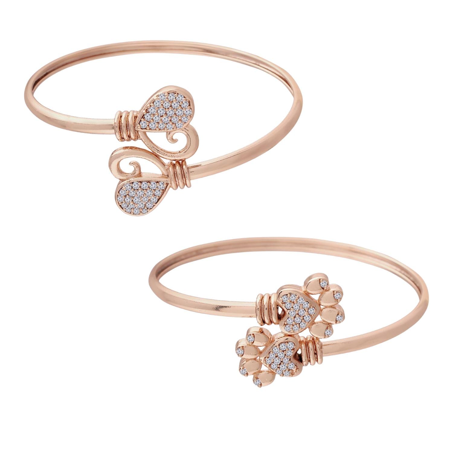 I Jewels Stylish Rose Gold Plated Cubic Zirconia American Diamond Adjustable Bracelet For Women & Girls (B0CF21CYSM) Amazon Price History, Amazon Price Tracker