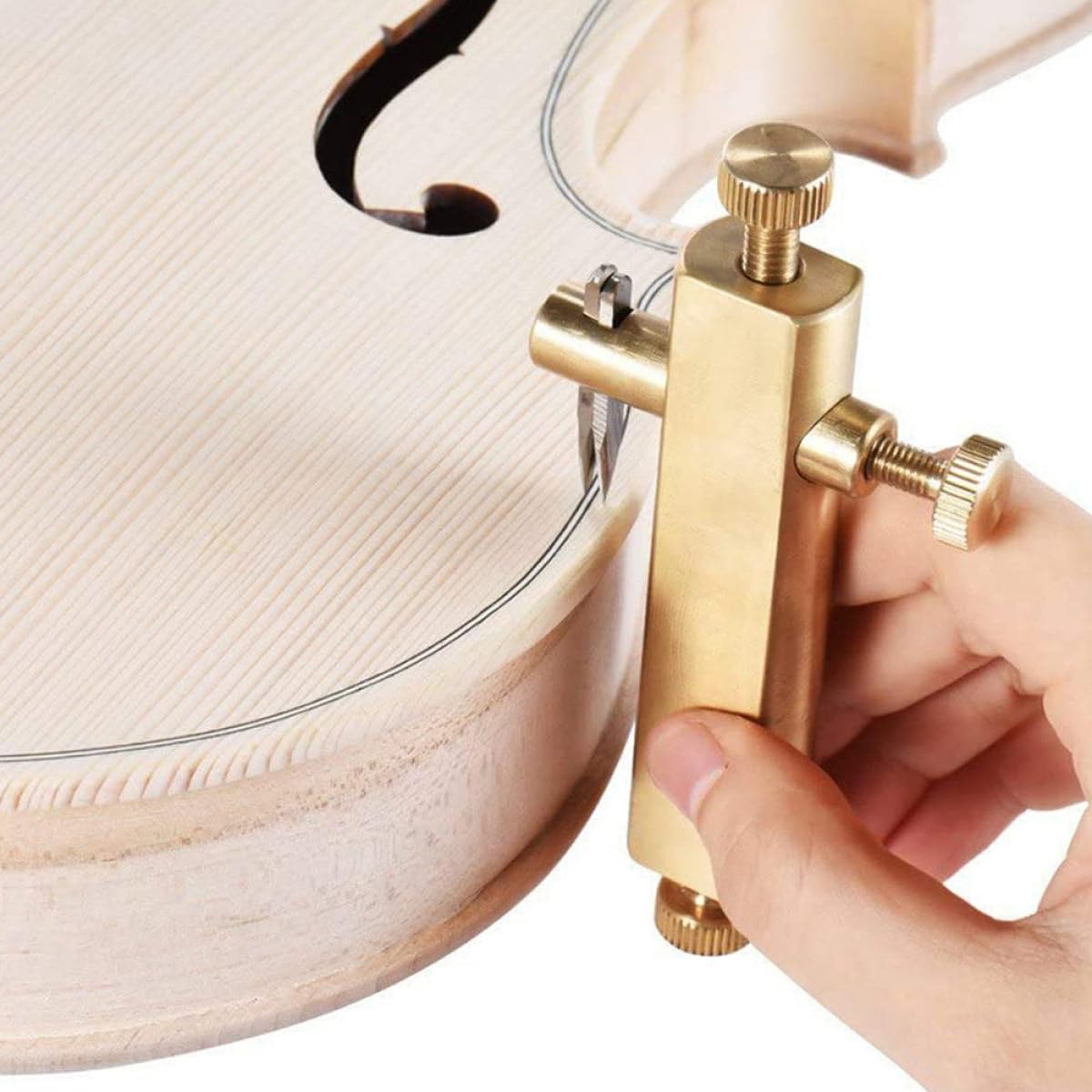Toyvian Strumento per Incisione di Violino e Viola in Ottone e Ferro Oro, Taglierina Scanalatura Precisa e Pratica per Liutai Professionisti e Amatori