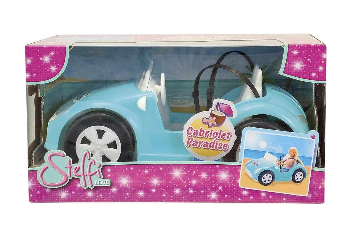 Simba Steffi Love Cabriolet Paradise - Coche Steffi para muñeca maniquí de 29 cm, a Partir de 3 años, 105738332002, Color Azul