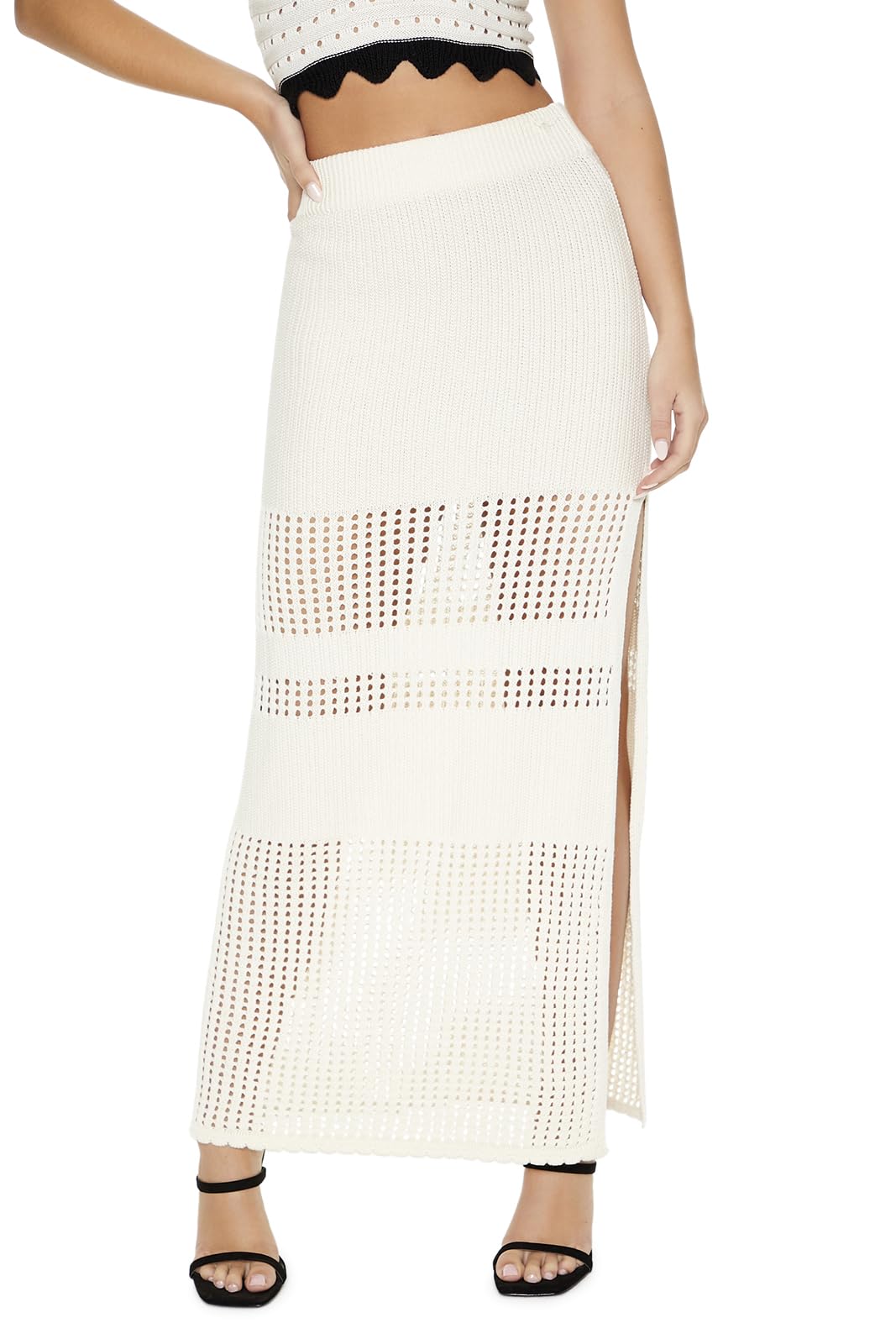 Forever 21 Jupe longue en maille ouverte pour femme