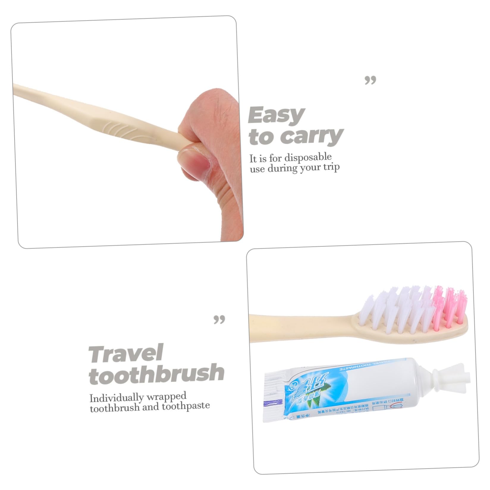Set 100 Pezzi Spazzolini da Viaggio Usa e Getta con Dentifricio Monouso Confezionati Singolarmente per Hotel e Viaggi, Spazzolino Manuale Compatto Igiene Orale Stile Stile Casuale