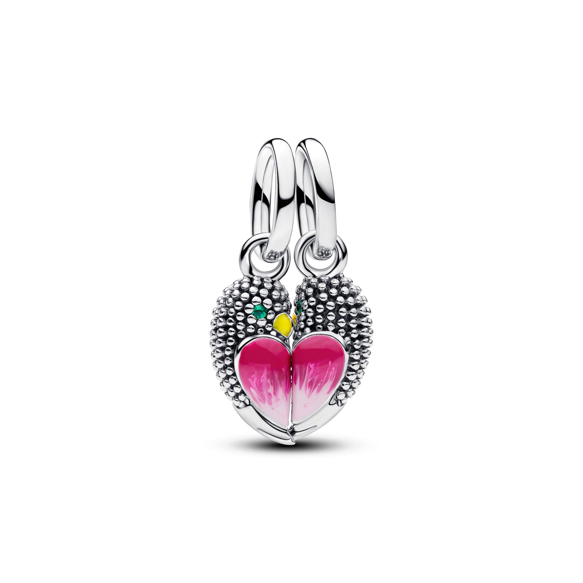 Abalorio colgante de dos piezas de plata compatible con pulseras Pandora y Trollbeads 2