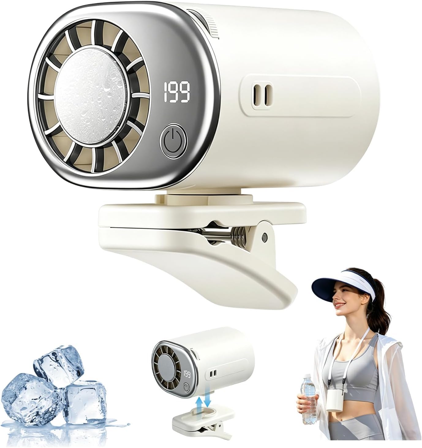 Photo 1 of Generic Car Clip-On Fan with LED Display - White