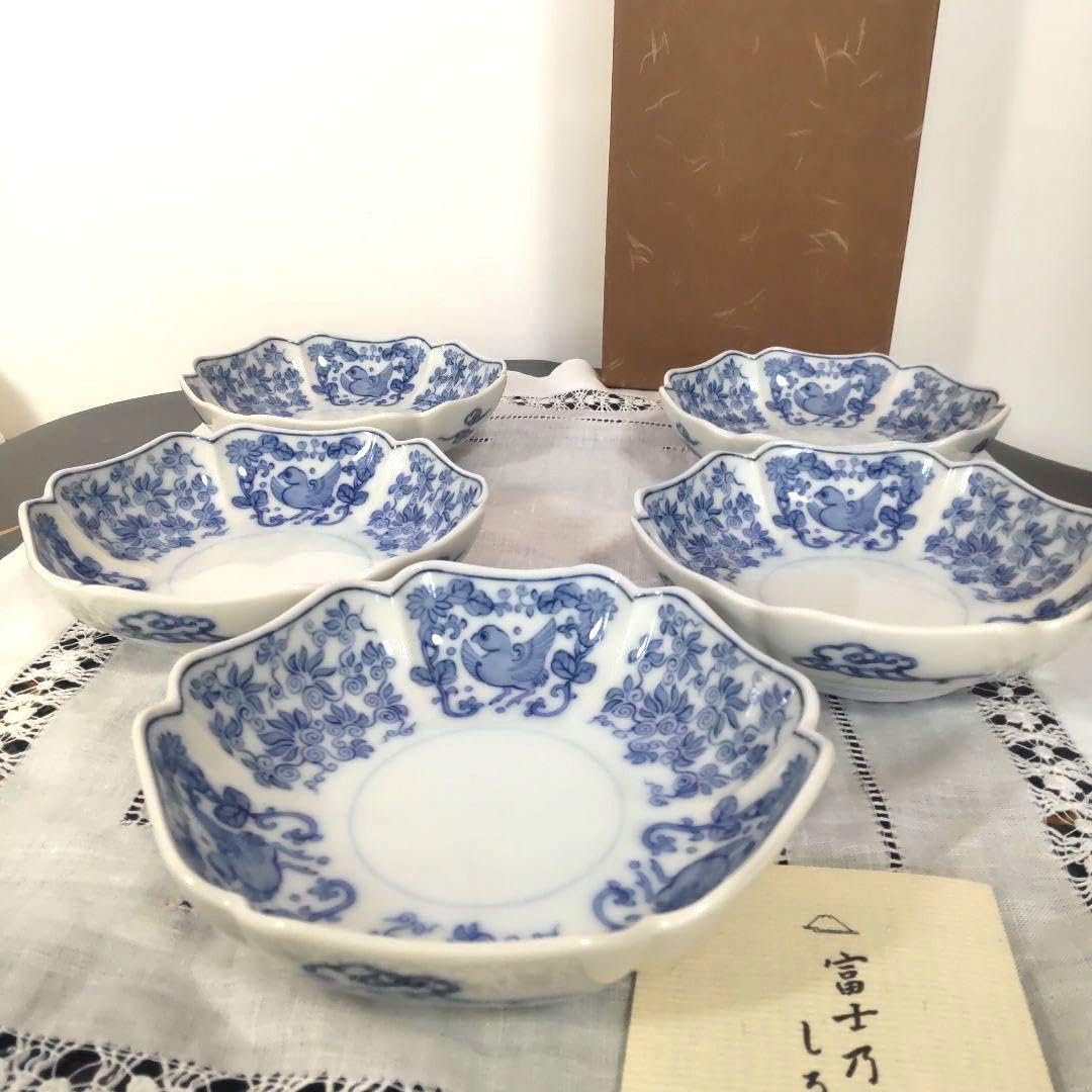 深川製磁 - 深川製磁　花鳥唐草 取分皿　5枚セット Amazon.co.jp: 深川製磁 花鳥 唐草 取り皿 中皿 鉢 深皿 宮内庁