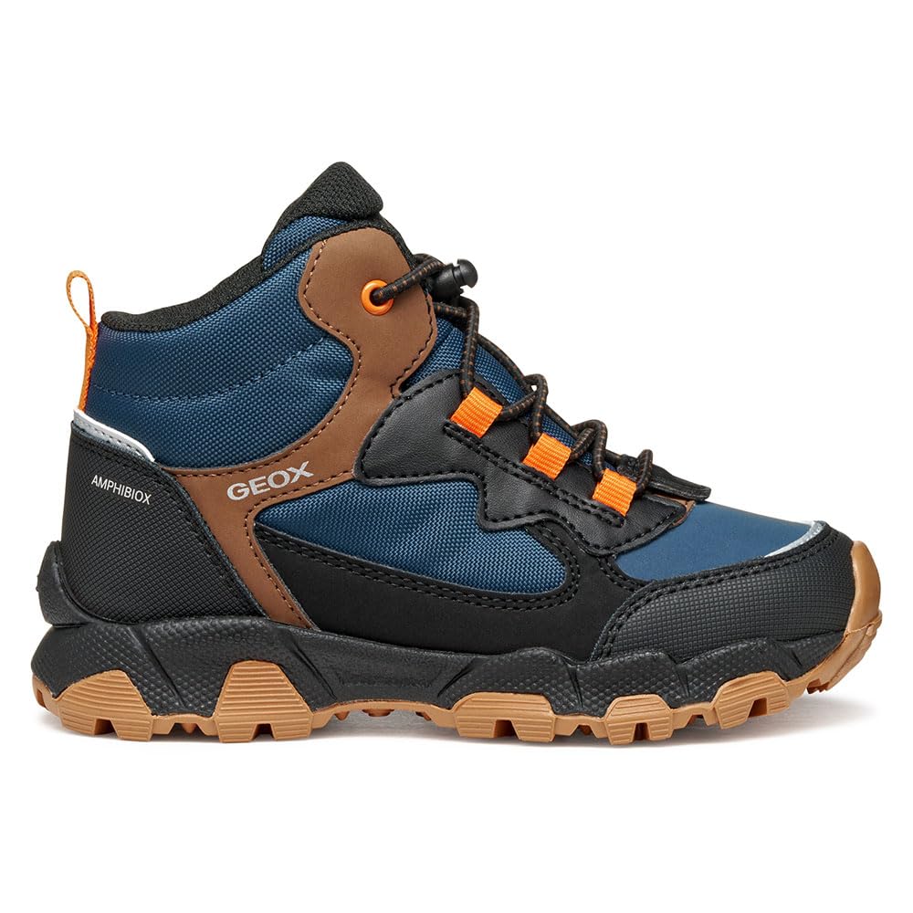Geox Junior J Magnetar Boy B ABX Sneakers Navy/Brown, 39 EU