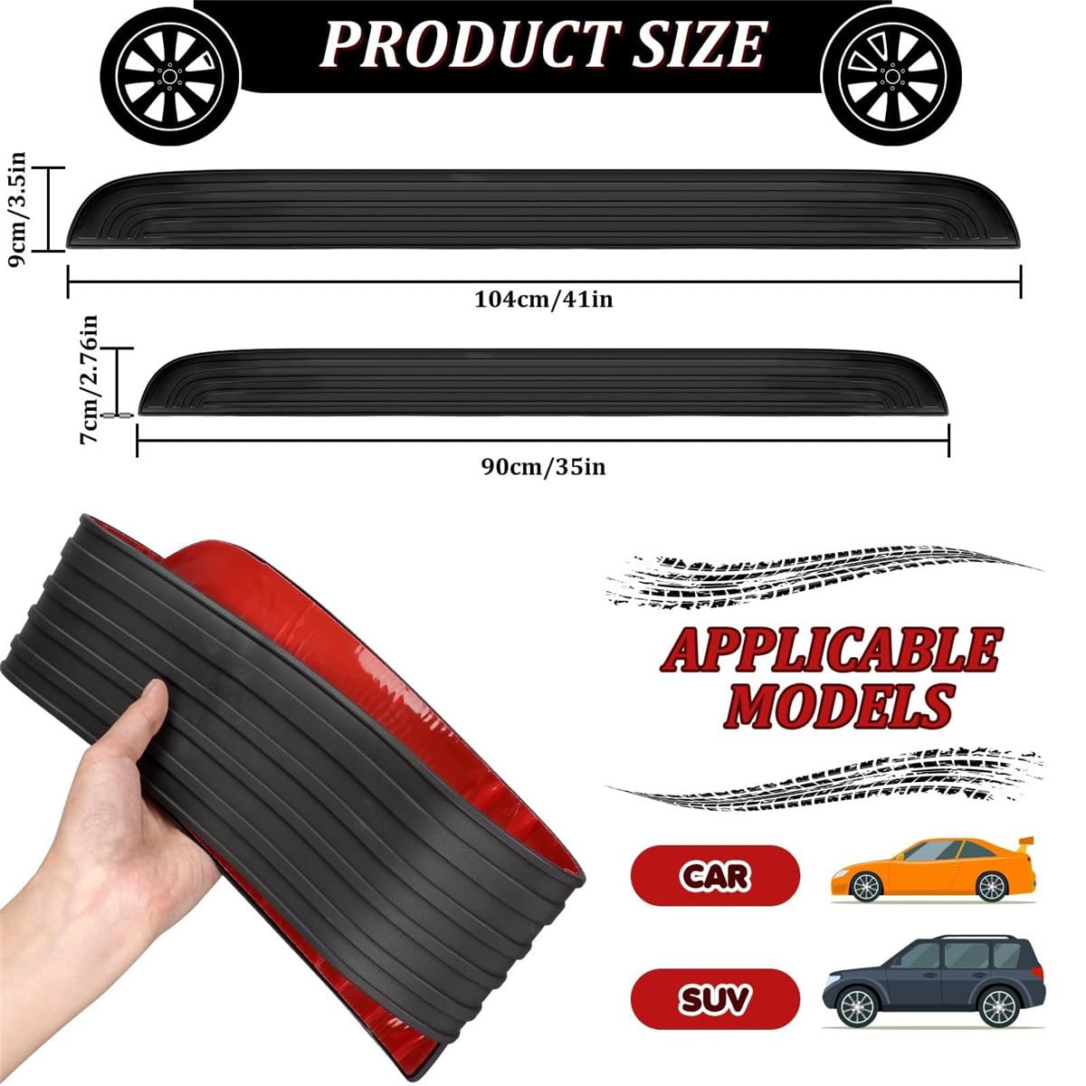 Auto Achterbumper Beschermer voor Suzuki Vitara,Achterklep Trim Strip Kofferbak Deur Dorpel Auto Bumper Beschermer,Achterbumper Beschermer voor Auto Dorpel,B Red