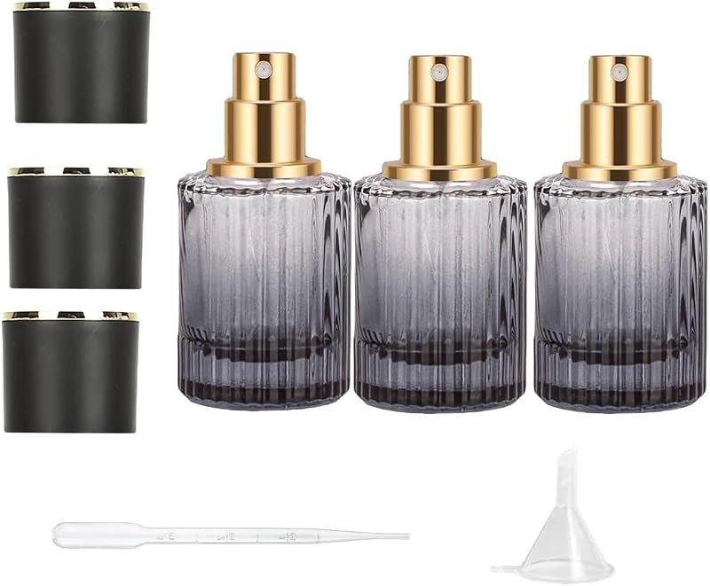 Frascos vazios para perfume PLINNILUY com spray de névoa fina, vidro, 30 mL, pacote com 3
