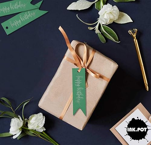 Miniatura 155 de Etiquetas de papel para colgar con texto en inglés «Happy Birthday», 100 unidades Azul,Aqua Blue,Negro -,azul, cerceta (Dark Teal Blue),Rosa