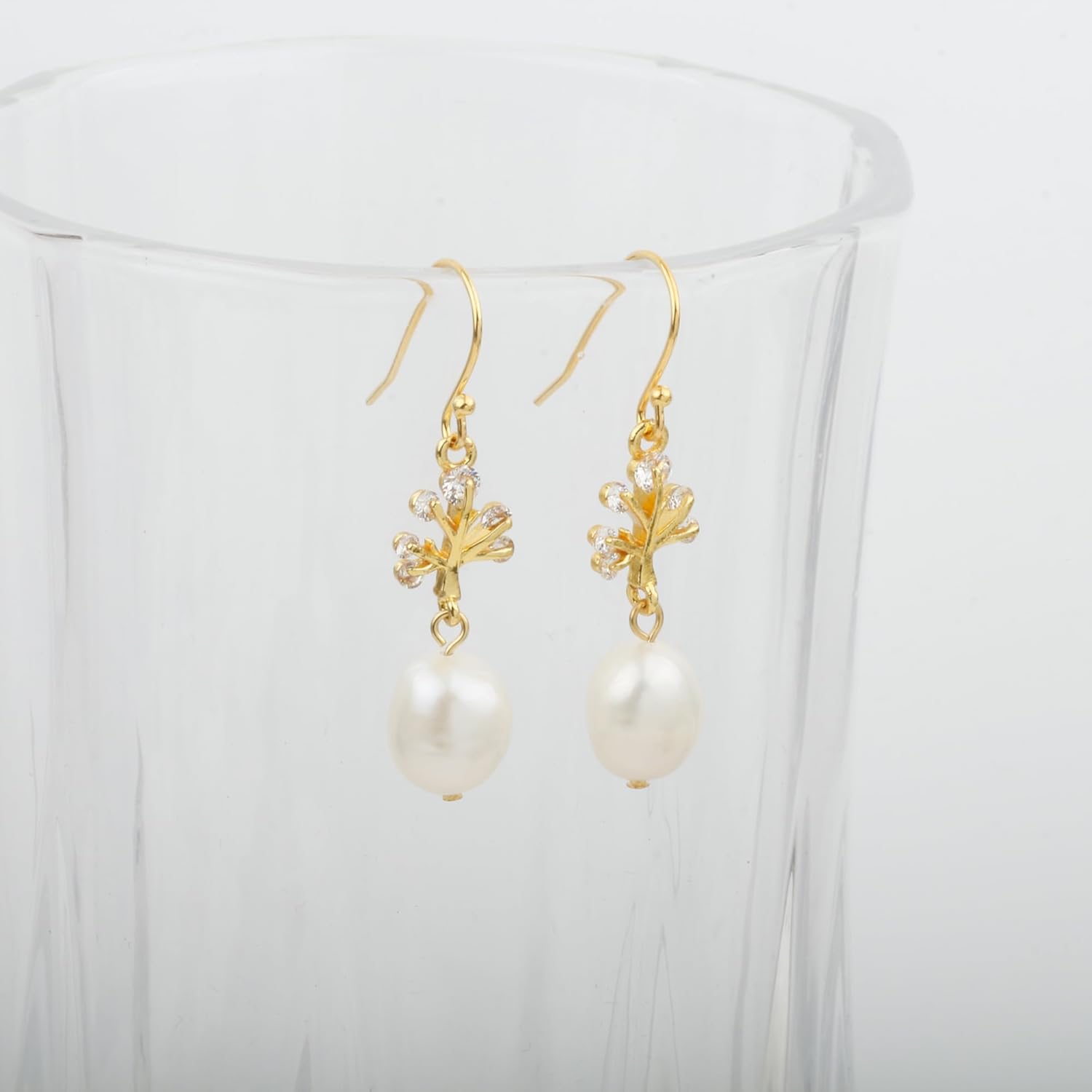 Handmade Cultured Baroque Pearl Tree of Life Dangling Drop Earrings for Women, Sterling Silver Hooks - Image 4