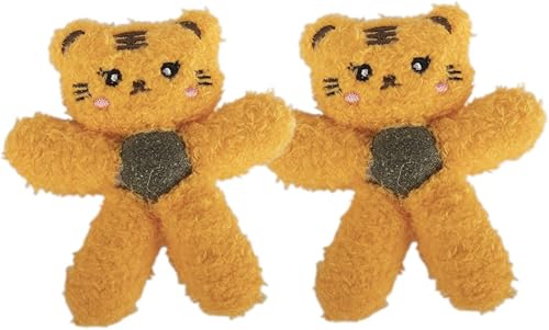 Miniatura 20 de Juguetes para gatos con hierba gatera para gatitos, morder, roer, suministros para aliviar el aburrimiento, peluche esponjoso, limpieza de dientes