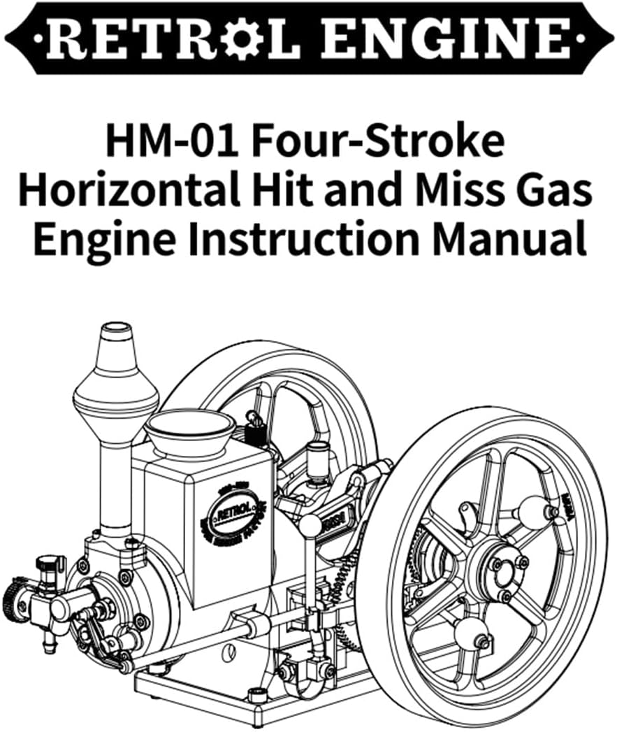 Hit and Miss Engine Kit That Runs, HM-01 KIT Engine Model + Metal 4-SWheel Steering Flatbed Transport Cart + Accessory Triad + (CDI Igniter + Spark Plug) Kit