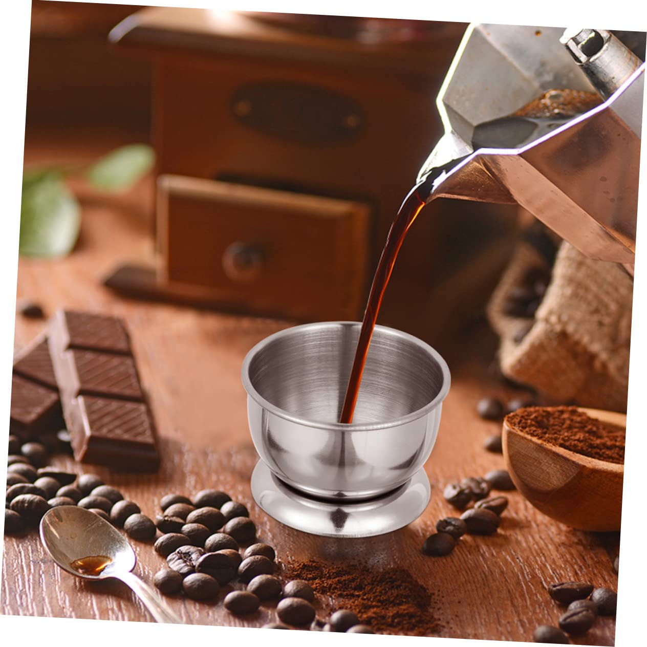SOLUSTRE 4 Sätze Kleine Teetasse Rostfrei Tassen Faltbar Reisen Haushaltstea Becherbecher Aus Edelstahl Edelstahlbecher Teegeschirr Kaffeetasse Edelstahl Metallbecher Silber 2 Stücke * 4