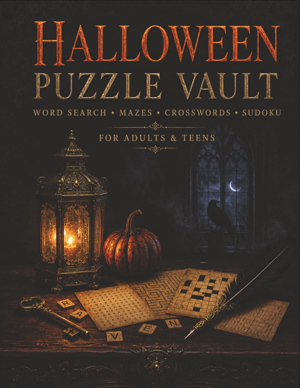Halloween Puzzle Vault: Word Search, Mazes, Crossword & Sudoku for Adults & Teens
