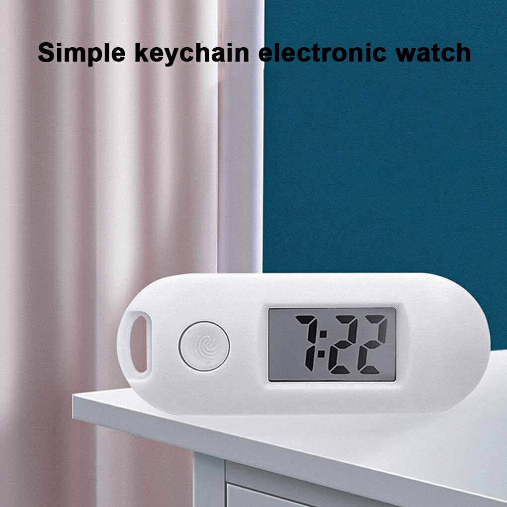 BEALIFE Reloj de Bolsillo electrónico Digital Compacto, Reloj electrónico Digital Multifuncional y portátil, Llavero ABS, Reloj de Bolsillo