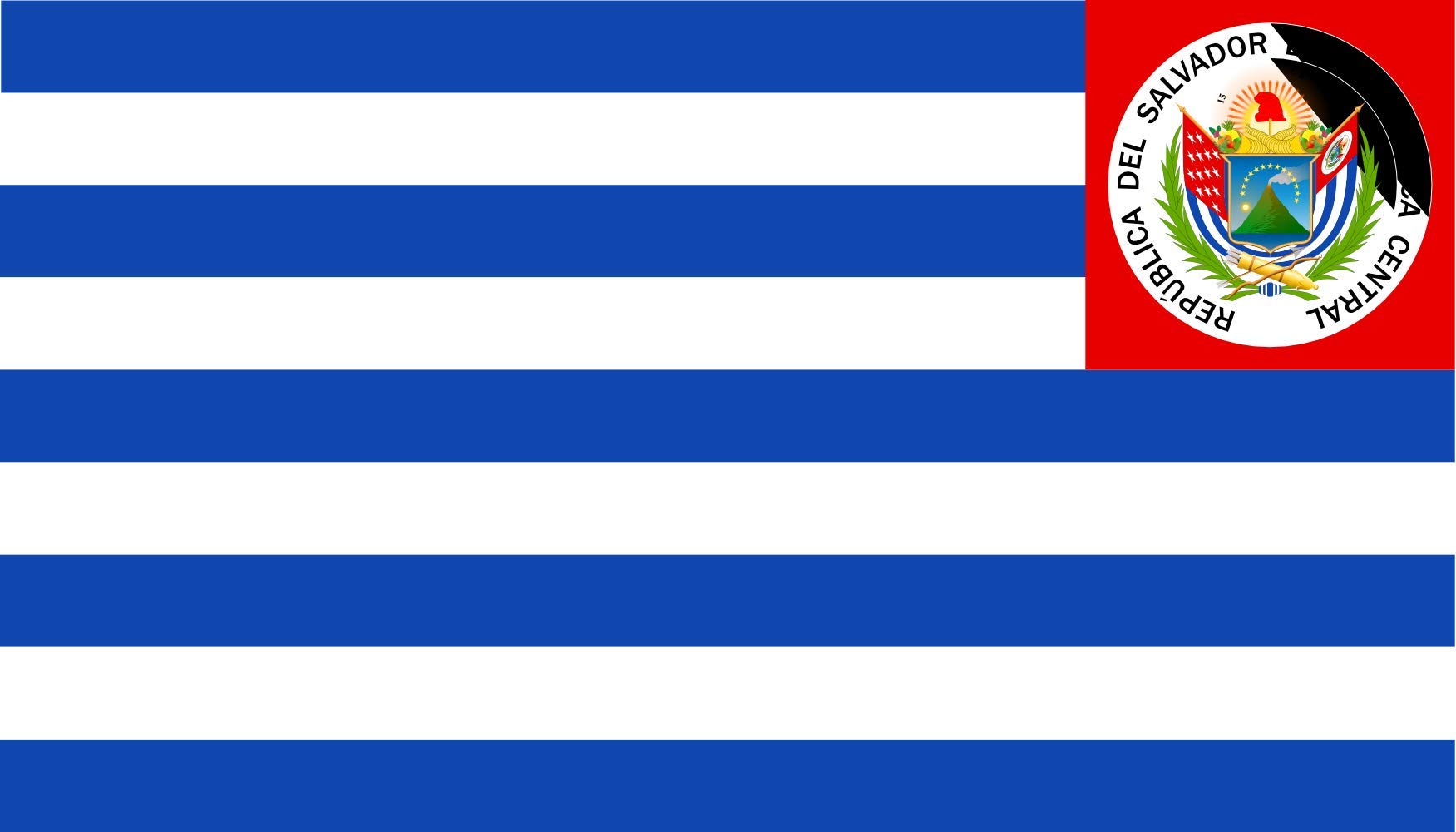 Drapeau El Salvador 1877-1912 grand modèle paysage pour décoration de salon