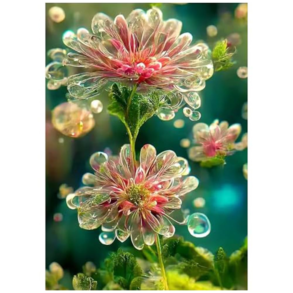 Hiuyavy Y Hiuyav Diamond Art Kits Adults, 5D Flowers Diamond Painting Kits, Di Full Drill Crystal Embroider Gifts For Wall Home Decor Gift Giving And Stress Relief 30X40cm