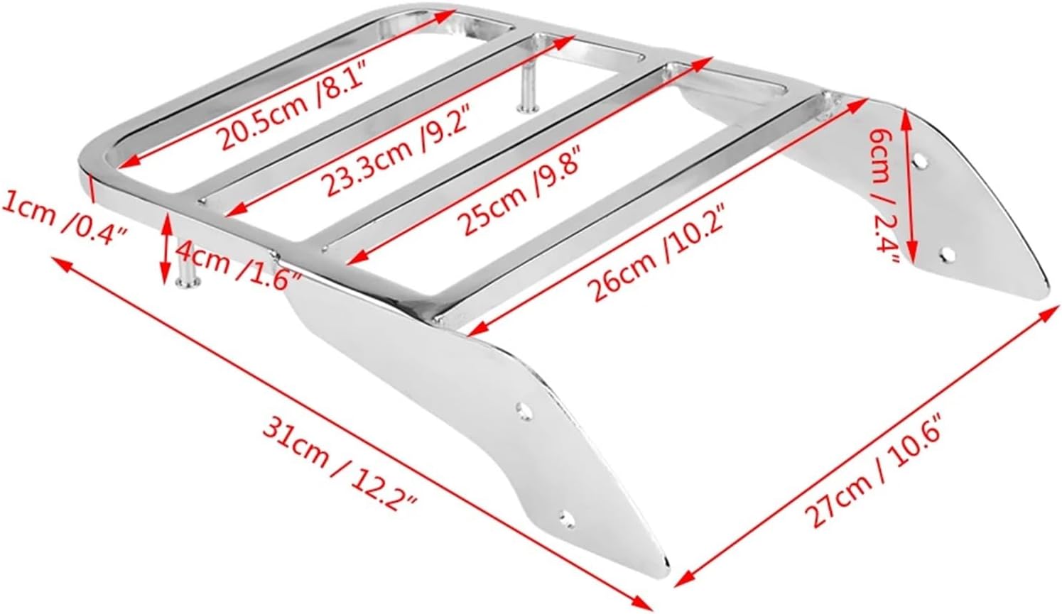 Replacement Motorcycle Rear Sissy Luggage Rack for Shadow VT750 C2 1997-2003 Chrome Silver