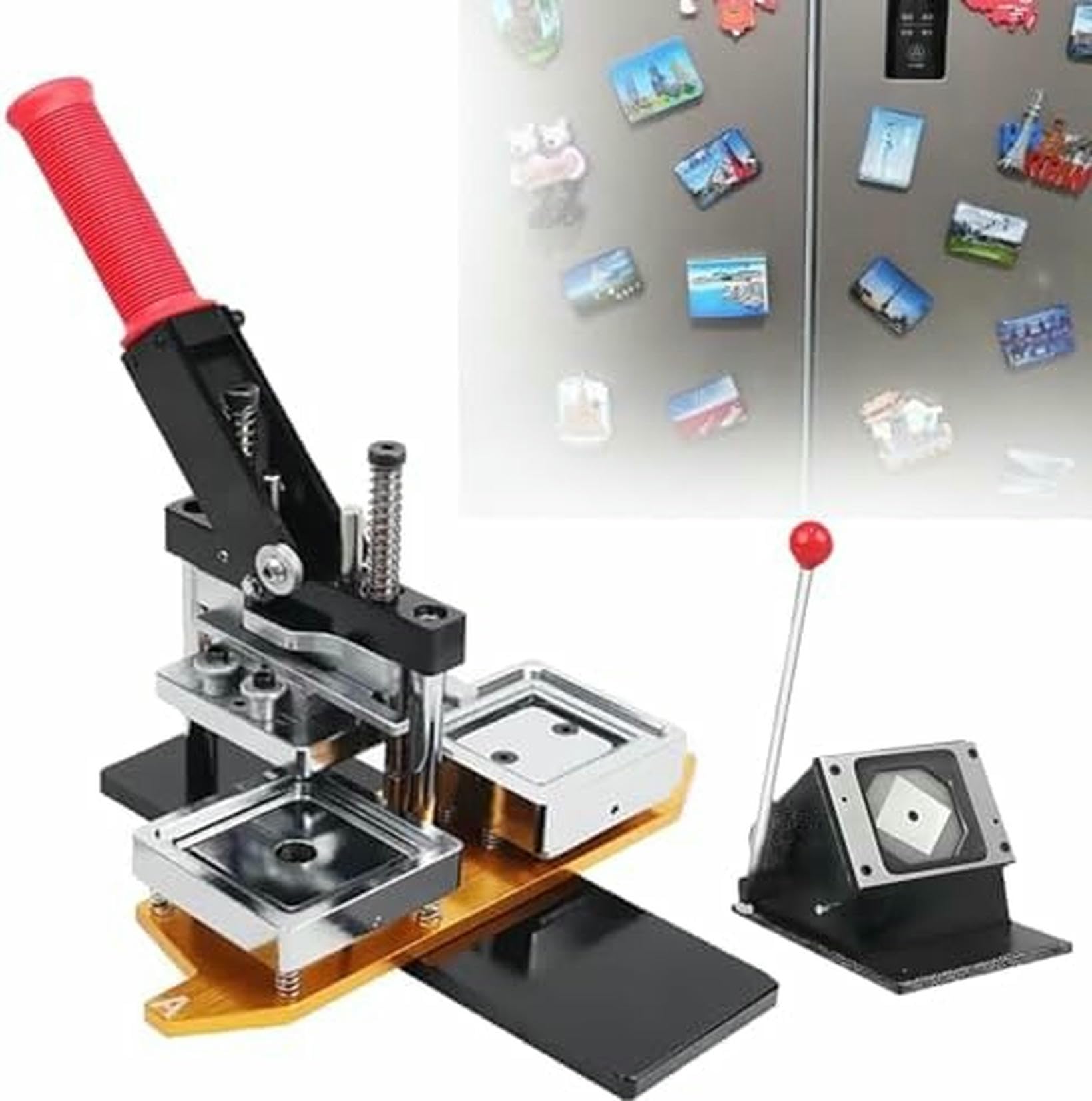 JYBNBBE Professional Press Magnets Machine With PVC Corner Cutter, Includes 100 Consumable Games To Create Custom Badges And Fridge Magnets