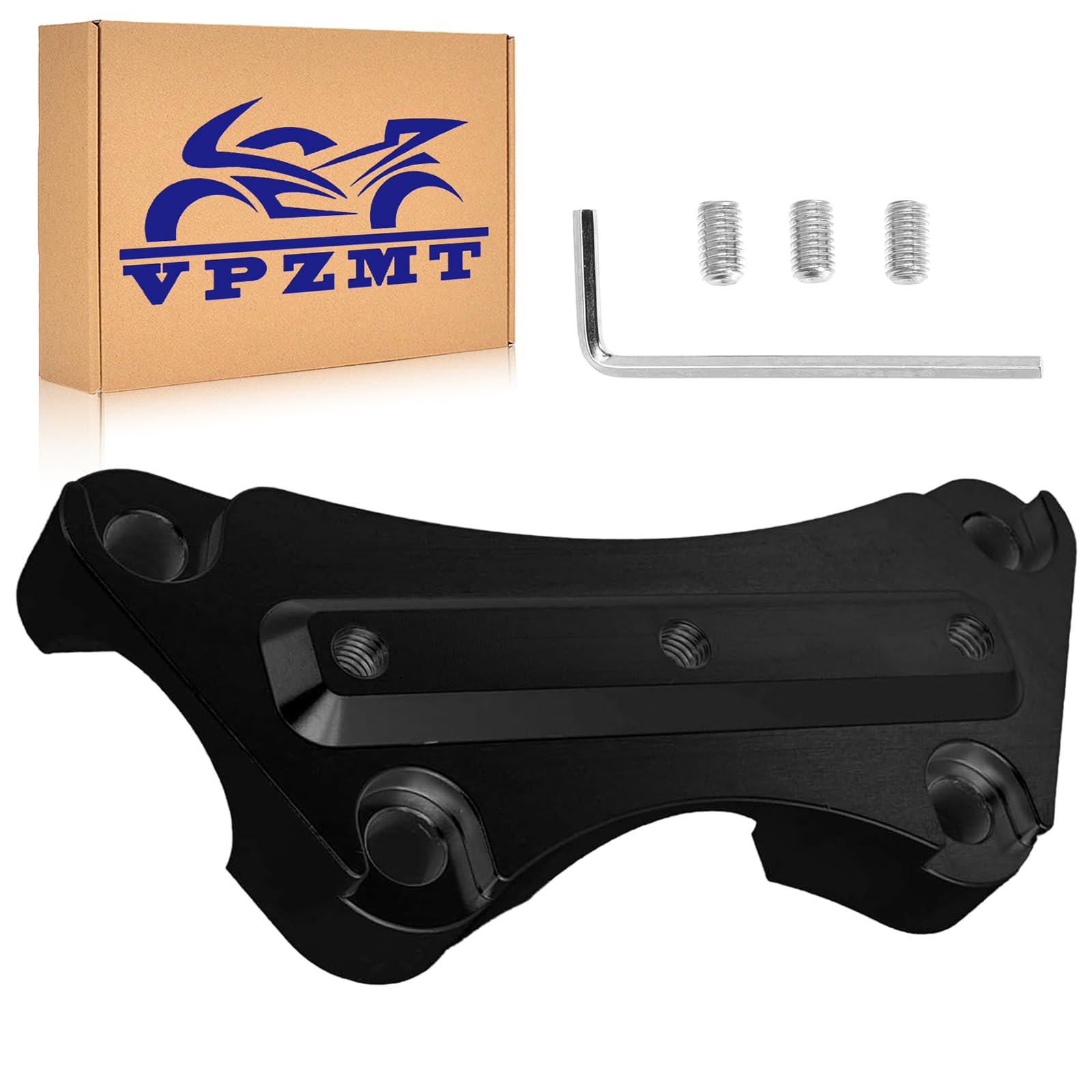 VPZMT Anti-Slip Handlebar Risers 1'' Top Clamp for Harley Davidson Touring/Electra Glide/Road Glide/Street Glide/Road King/1997-2025, Black