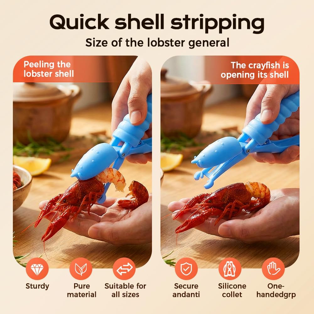 Crawfish Peeler Tool, 2026 New Crawfish Peeler, Portable Shrimp Sheller for Kitchen, Durable Seafood Peeling Tool for Restaurant Use, Easy Crayfish Sheller for Home Chef (12 Pack)