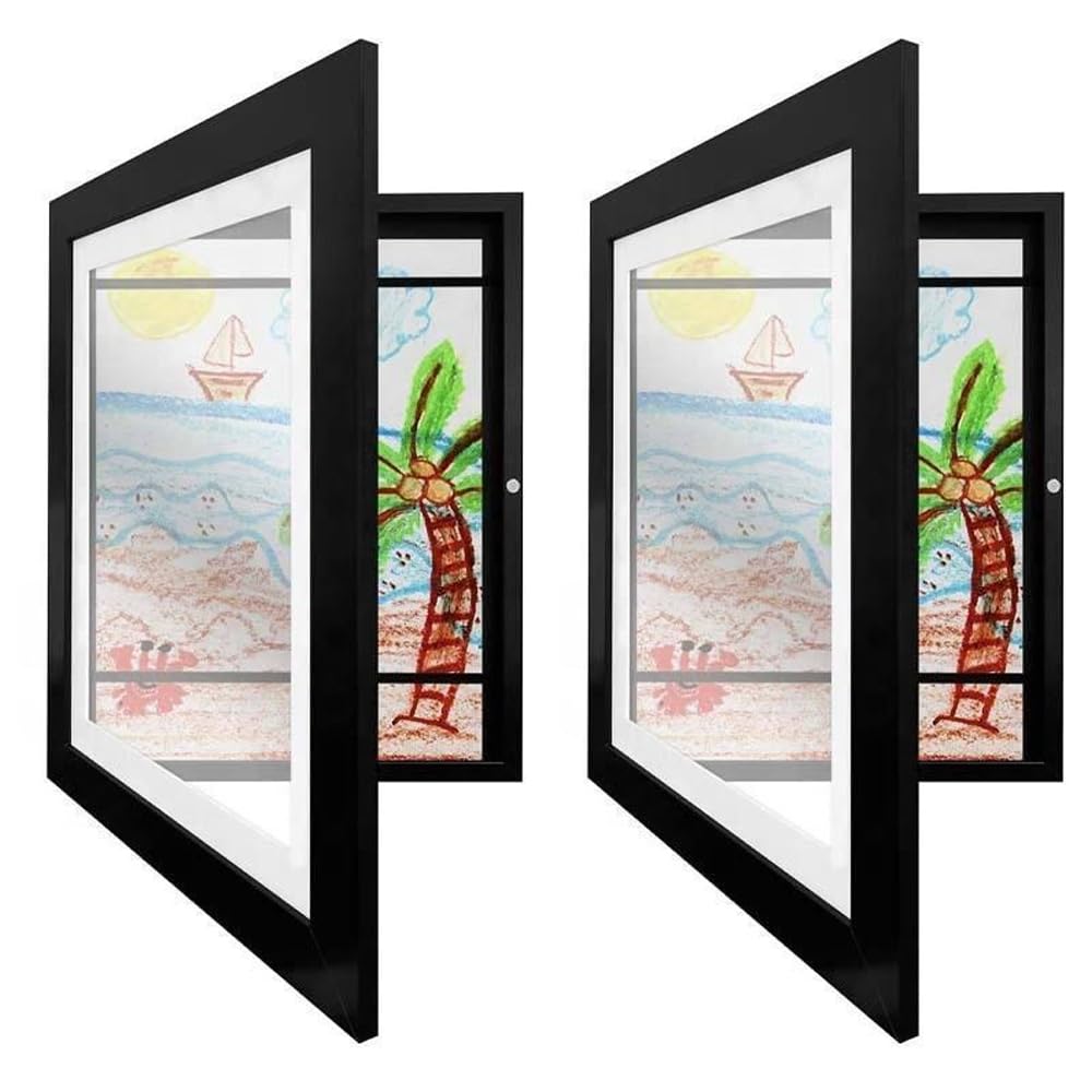 Takelablaze Kids Art Frame 8.5x11 Front Opening Kids Artwork Frames Holds 50 Artworks Front Loading Picture Frame for Pictures Crafts Portfolio Display and Art Organization, 2Pack