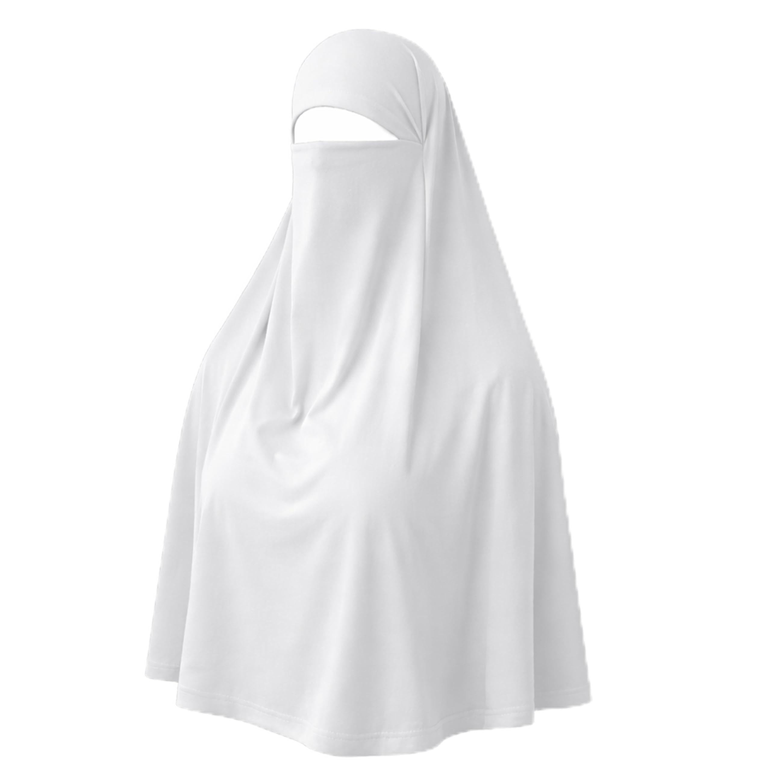 Premium Khimar for Women – Full Coverage Modest Muslim Hijab, Cotton Stretch Jersey, Tie Back Overhead Jilbab