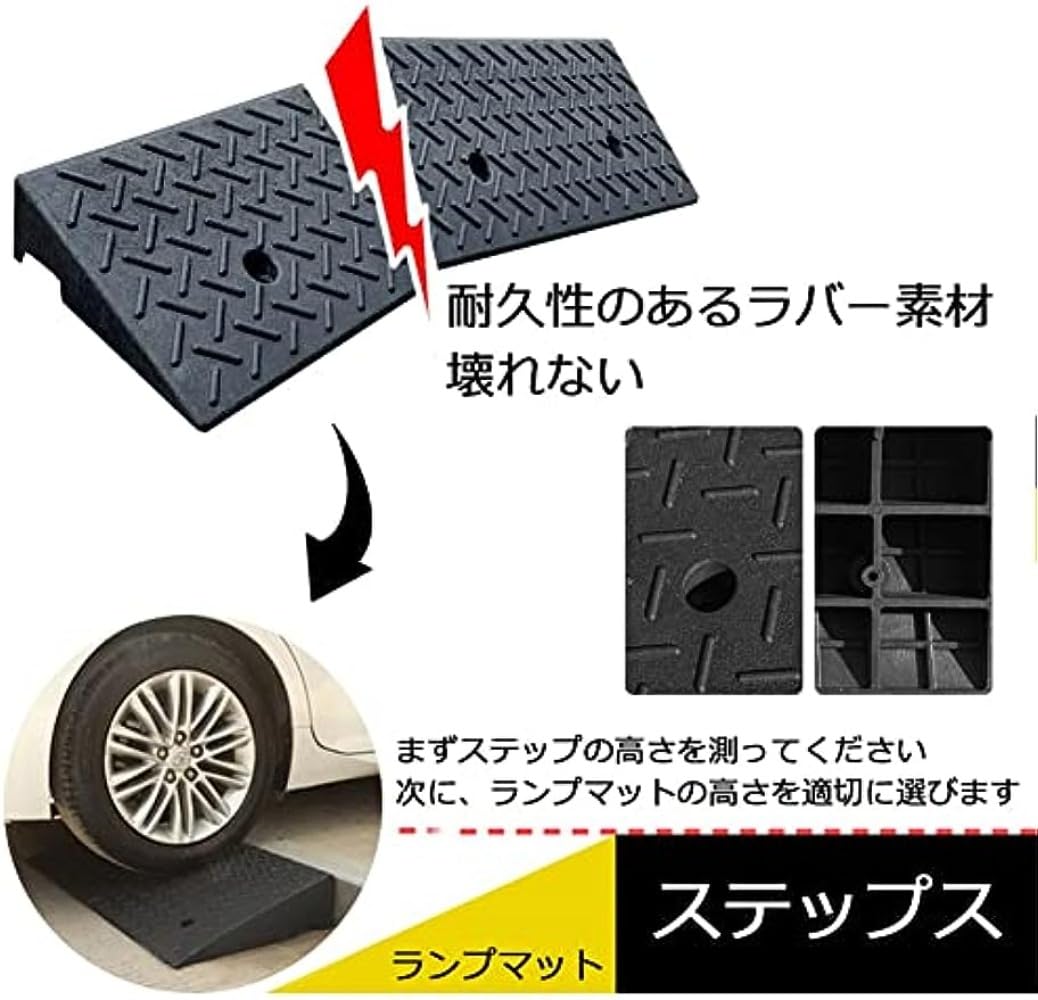 Amazon.co.jp: ラバーステップ 段差プレート バイク 駐車場 室内、外用