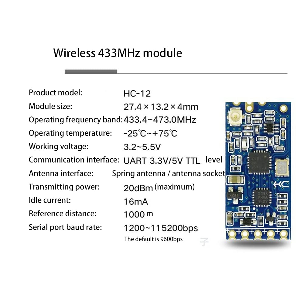 POOSR -12 433 MHz SI4463 Modulo per porta seriale wireless 1000M Sostituire Bluetooth HC12