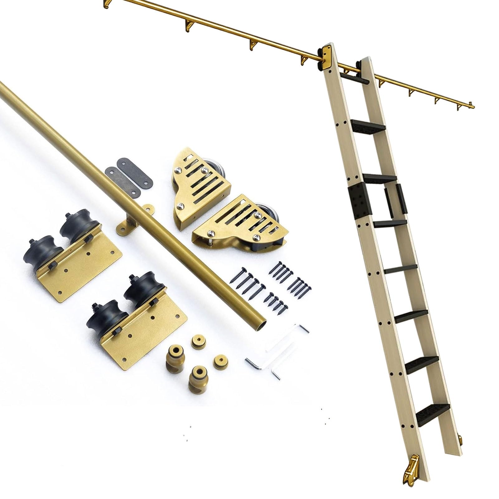 Système mobile pour la maison : kit de matériel pour échelle de bibliothèque roulante