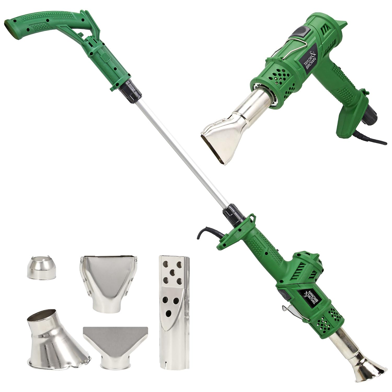 Taylor & Brown Green 2000W 3 In 1 Electric Weed Killer Burner Wand Weeder Thermal Weeding Stick With Guide Wheel - Up To 600 Degree Weeder Tool For Garden, Patio, Driveway